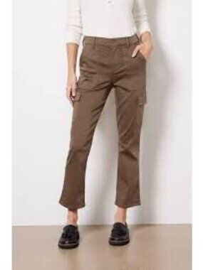 Evereve Larissa Cropped Cargo Casual Pants Brown Size 25